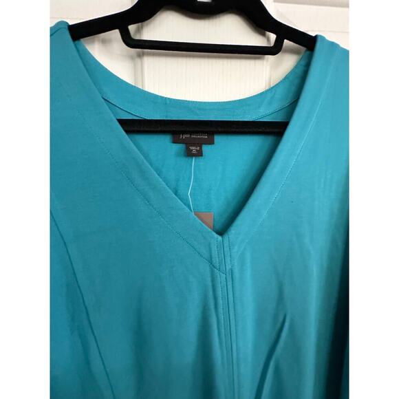 NWT J.Jill Turquoise Stretch Lagenlook Lounge Shift Tunic Maxi Dress Size XLT - Picture 4 of 9